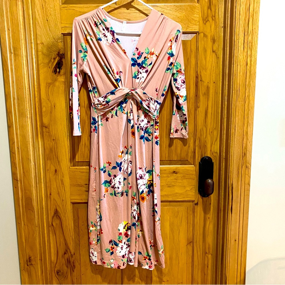 PinkBlush Maternity Floral Midi Dress